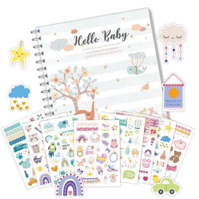 First Milestone Book to Record Every Event Neutral Journal Scrapbook Photo Album Memory Book for Baby
