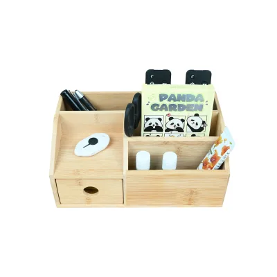 The Rustic Bamboo Lacquer Tabletop Storage Box Is Durable and Suitable for Both Office and Home Use
