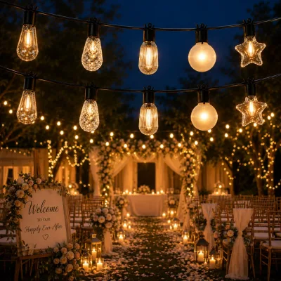 S14 String Light Outdoor with Patio Lighting and Built in Hanging Loop for Pergola Cafe Decoration Set Kit Buyer Pack