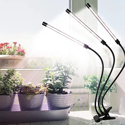 2023 Wholesale Available Full Spectrum Triple Head 4h 8h 12h LED Grow Light with Timing Function
