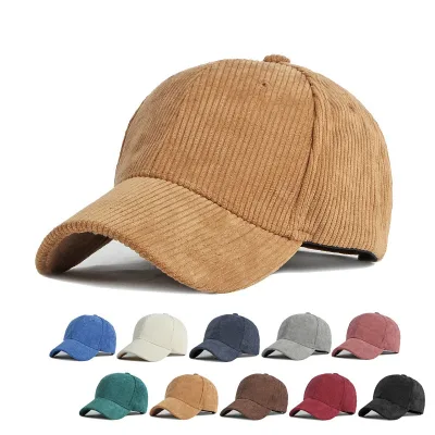 Custom Unisex Snapback Hats High Quality Customized Logo Caps Manufacturer Wholesale Price Corduroy Sports Baseball Caps