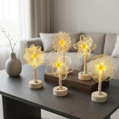 LED Light Modern Minimalist Warm Light Luxury Simple Acrylic Creative Gift Atmosphere Table Lamp Girl's Room Bedroom Decorative