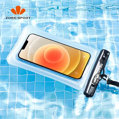 Double Airbags Shockproof Mobile Phone Bag IPX8 Floating Waterproof Cellphone Pouch with Transparent Window