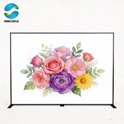 Free Standing Aluminum Frame Eco-friendly Edge Straight Banner with Custom Tension Fabric Backdrop Display 5 Year Warranty