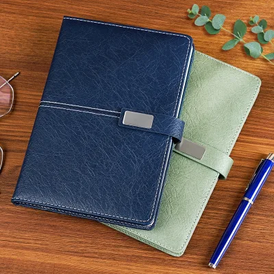 Custom Printed A5 Business Notebook with Leather Cover Thermal Bound Meeting Record Book Notepad Gift Boxed Size Options A3 B5