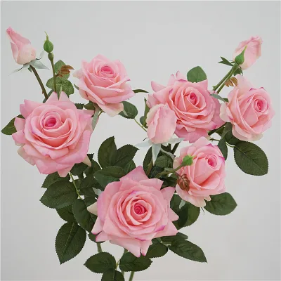 High Quality Artificial Silk Realistic Rose Artificial Plants and Flowers Wedding Party Birthday Decorative Showroom Flowers