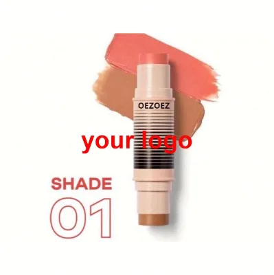 no logo blush New Style Double Color Contour Vegan Cruelty Free Blush Custom Shimmer Make up Face Private Label Makeup