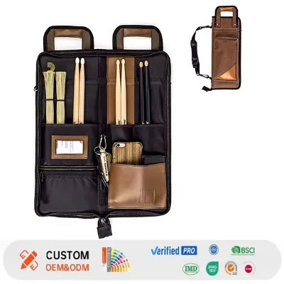 Wholesale Travel Drumsticks Storage Bag Luxury Portable Leather Drum Stick Carrying Bags
