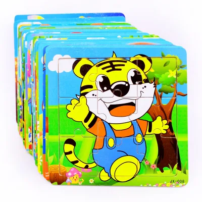 Children's Puzzle Early Education Wooden 9 Pieces Animal Puzzle Puzzle Baby Wooden Puzzle Puzzle Toy