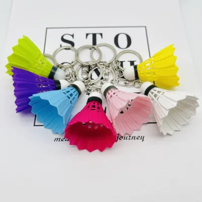 HECION Badminton Keychain Sports Charm Shuttlecock Key Ring Creative Gift Athlete Key Holder Car Keychain Novelty Accessories