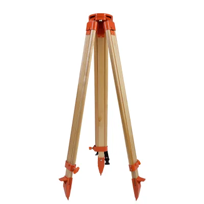 Varnish Thickened Solid Wood Laser Level Tripod Theodolite Heavy Duty Surveying Tripod Pole Survey Tripod for Auto Level