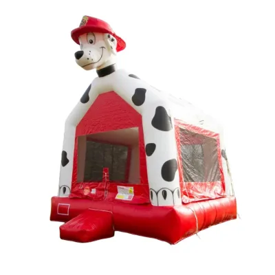 Yingkun Inflatable Cartoon Theme Castle Sports Black White Spotted Dog Jumping Castle 13ft Customizable Bounce House 3-Year