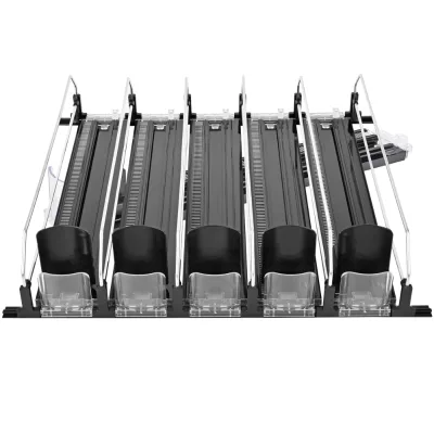 Heavy Duty Dampened Shelf Slow Motion Pusher Glide Solid Construction Retail Shelf Management System for Supermarket