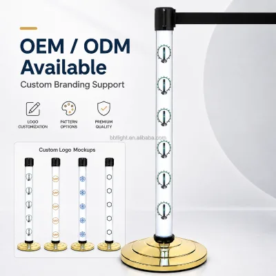 Smart RGBW LED Stanchion Post APP Control Battery Backup 360-Degree Beam Angle CE/FCC Certified for Event Crowd Control BBT