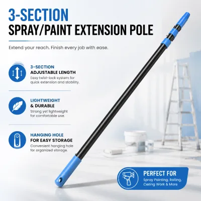 Lightweight Premium Boomstick Eco-Friendly Spray Paint 3-Joint Telescopic Metal Tube for Painting Cleaning