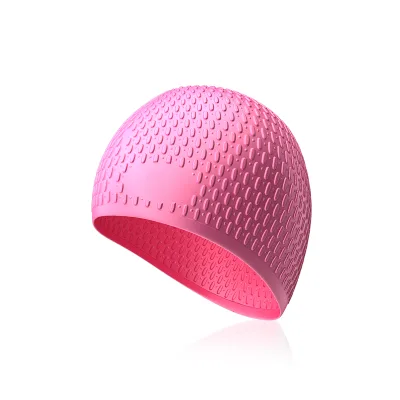 Factory Wholesale Fashionable Silicone Swim Cap Comfortable Fit Waterproof Bubble Swimming Caps Silicone for Adults