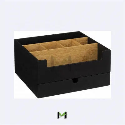 Bamboo Office Desk Organizers and Storage Desktop Organization Makeup Organizer