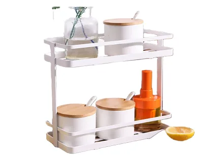 Customized Japanese spice rack kitchen spice rack bathroom desktop storage rack home storage organizer double layer