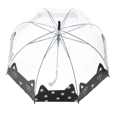 Dome Shape POE See Through Transparent Wholesale Custom,Transparent Sale Automatic Clear Color Edge Sewing Umbrellas/
