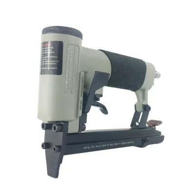 Air Powered Staple Gun Pneumatic Nailer With Extended Magazine Front Fastener Outlet Rear Air Connector for Furniture Repair