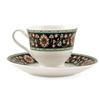 Custom Ceramic Coffee Cup & Saucer Set