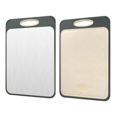 Top Quality Large Dishwasher Safe Thickened Food Grade Double Sided Stainless steel Cutting Board for Meat and Vegetable