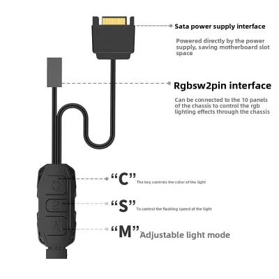Computer ARGB Controller 5V 3-Pin God Light Synchronization PWM Temperature Control Wireless Remote Case Fan Hub in Stock