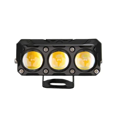 Super Bright 3 Lens Headlight Motorcycle Led Projector High Low Beam Motorcycle Auxillary Spotlight Car Lighting Head Lamp