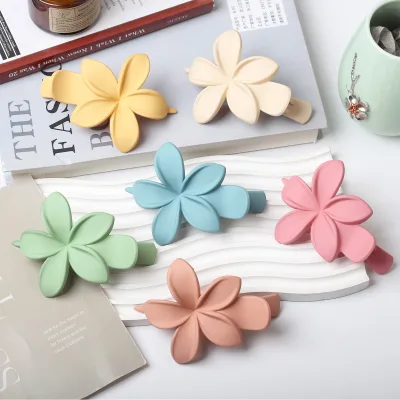High-End Summer Hair Clip Elegant Back Head Shark Design New Frosted Flower Duckbill Sweet Plastic Claw Hair Clip Cross-Border