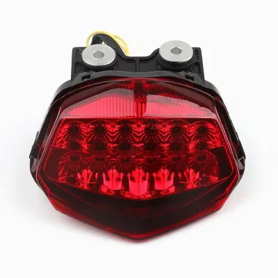 New Motorcycle LED Display Screen Tail Light with Turn Signal Side Mount Yellow for Ninja 250R 2008-2012