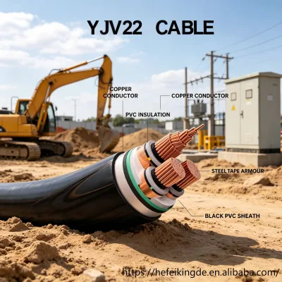 YJV22 Steel Tape Armored Underground Cable 0.6/1kV Copper XLPE PVC for Farm Irrigation & Rural Power Network