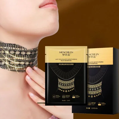 24K Gold Neck Mask Cotton Sheet Anti-Wrinkle and Whitening Firming for Skin Care Private Label Wholesale Neck Mask