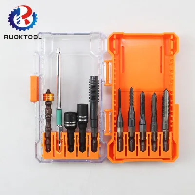 10 Pieces Taps and Driving Bit Mixed Set with Taps Magnetic Nut Driver Bit Holder Screwdriver Bit
