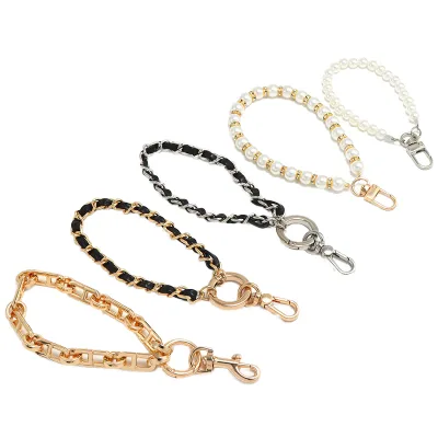 2026 New Design Short Hand Grip Cell Phone Leather Wristlet Lanyard Bracelet Strap Chain Keychain