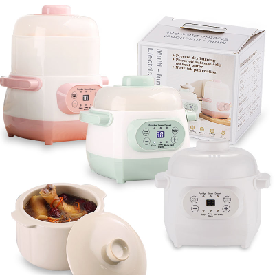 OEM 1L Slow Cooker Smart Appointment Ceramic Pot Liner Multi-Function Mini Slow Cooker Cooking Porridge Electric Pot