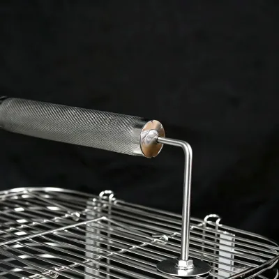 Stainless Steel Parrot Cage Top Perch Stick, Knurled Non-Slip Portable Bird Standing Handle for Medium Large Parrots