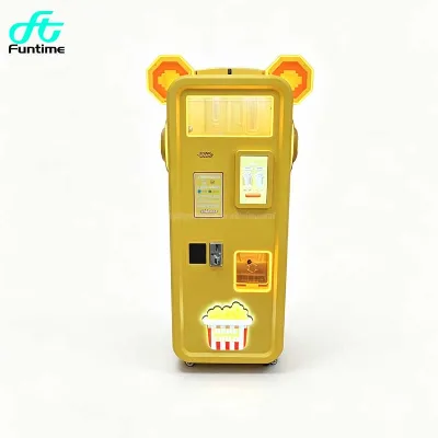 Cute Bear Shaped Popcorn Vending Machine Fully Automatic Snack Vending Kiosk Kids Playground