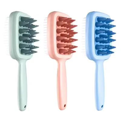 Double Sided Hair Head Scrubber with Long Handle Shampoo Brush and Hair Shower Comb for Hair Growth and Dandruff Removal