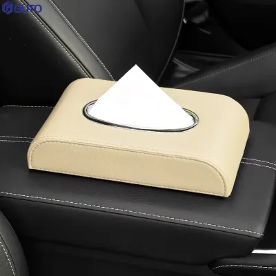 Customizable Logo Car Interior Storage Box Leather Center Console Armrest Tissue Box Wholesale Cup Holder Kits for Car Interior