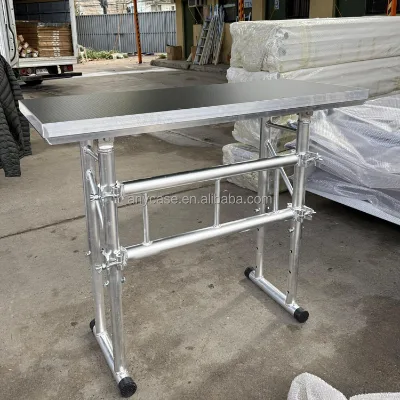 Adjustable Aluminum Mobile DJ Table Lightweight Foldable Event DJ Booth