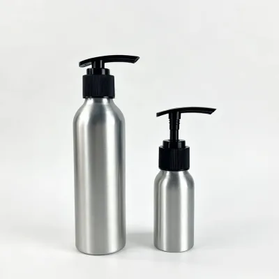 50ml 150ml Silver Aluminum Spray Lotion Pump Bottle Eco-friendly Metal Dispenser for Skincare Essential Oils Refillable Empty