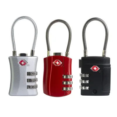 3/4 Digit Combination Customizable TSA Approved Zinc Alloy Padlock with Travel Lock Brushed Finish