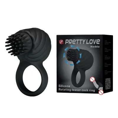 High Quality Silicone Soft Comfortable Safe Vibrating Head Rotation Penis Ring for Men