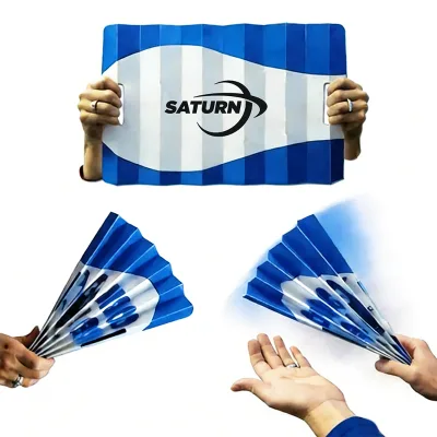 Wholesale Custom Event Fans Gift Promotional Products Paper Fan Cheerful Cardboard Hand Fan for Sports Events