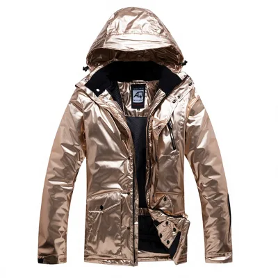 New Glossy 100% Polyester Ski Suit Single and Double Board Snowsuit Couple Sports Outdoor Warm with Seamless Fusing