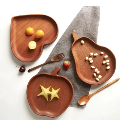 Creative Fruit Plate Wooden Tray Ins Style Household Wooden Plate, Western Dishes Plate High Color Value