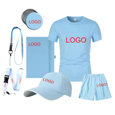 Factory Customized Promotional Cotton T-shirt Caps Notebook Gift Set  Advertising Items GiveAway Business Souvenir