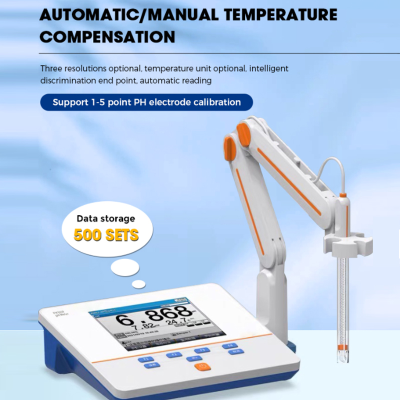 PH300F Laboratory pH Meter High Accuracy pH Tester with ATC and 500 Groups Data for Water Treatment & Environmental Testing