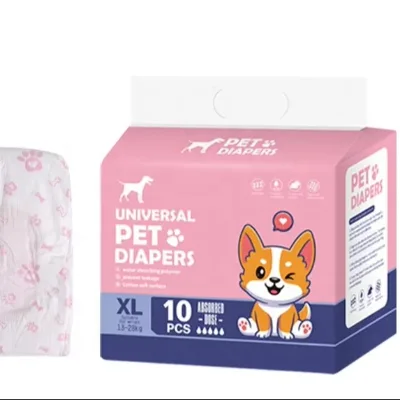 Customizable Disposable Dog Diaper Soft Comfortable Cotton Premium Pet Diaper for Cats and Dogs