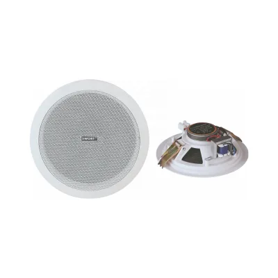 Commercial Audio Ceiling Speaker with Plastic Case and Metal Grille 3W/6W Passive PA System AC Power Supply Speaker Ceiling